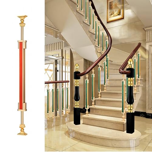 1pcs Handläufe Für Innentreppenstufen, Treppengeländer Für Treppenraumteilerpfosten, Für Sicherheit Und Stil Handläufe Für Balkon/Flur/Villa(Rosso) von LLYLAFDC