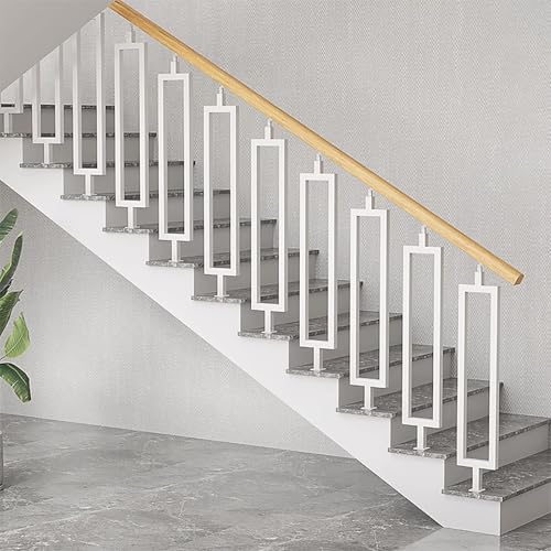 Handläufe Für Wandtrennwände Für Dachbodentreppen, Geländer Treppe Treppenhandlauf Metallspindeln Für Balkone Flure Wohnungen Für Sicherheit Und Stil(Wit,85cm-5pcs) von LLYLAFDC