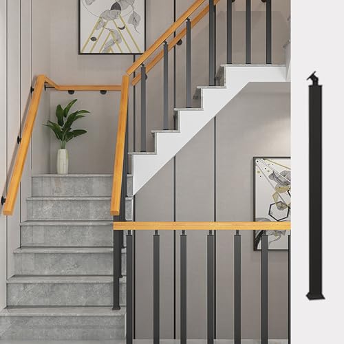 Handläufe Für Wandtrennwände Handlauf Geländer Treppe,Handlaufhalter, Stiegengeländer Nordic Modern Für Sicherheit Und Stil(Nero,85cm-1pcs) von LLYLAFDC