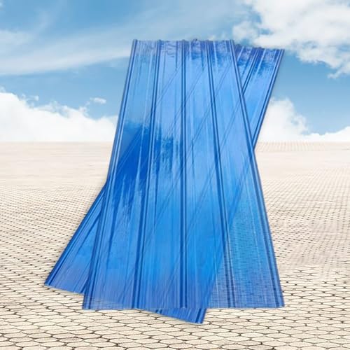 Transparente Wellplatte,2mm 6pcs FRP-Tageslichtplatten,Glasfaser-Tageslichtplatten,UV-beständige Dachplatten,UV-Beständige Gewächshausplatten,Wetterfest Dachpaneele(Flat Blue,35 * 71in/88 * 180cm) von LLYLAFDC