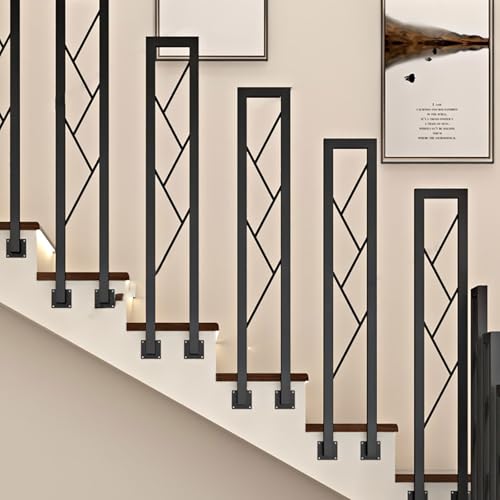 Treppengeländer Innen, U-Förmiger Treppengeländer, Handlauf Treppe, Geländer Treppe,Treppengeländer, Für Treppen Terrass Flure Wohnungen 1pcs(Balck,95cm) von LLYLAFDC