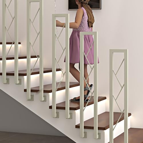 Treppengeländer Innen, U-Förmiger Treppengeländer, Handlauf Treppe, Geländer Treppe,Treppengeländer, Für Treppen Terrass Flure Wohnungen 1pcs(Wit,100cm) von LLYLAFDC