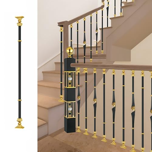 Treppengeländer Innen Handläufe,Schwarze Treppenhandlauf-Wandtrennsäulen, Treppengeländer Für Treppenraumteilerpfosten, Sicherheitsbaluster-Haltegriffgeländer(Balck) von LLYLAFDC