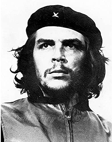 LLYSJ Wandbild 70 x 90 cm, rahmenloses Schwarz-Weiß-Porträt von Che Guevara, gedruckt auf Leinwand. Wohnzimmer-Leinwand-Wand-Kunst-Bild von LLYSJ
