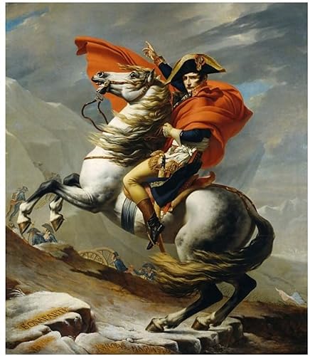 LLYSJ Wunderschönes Bild 60 x 80 cm Rahmenlos Napoleon überquert die Alpen gemalt auf Leinwand von Jacques Canvas Napoleon Posterbild für Wohnkultur von LLYSJ
