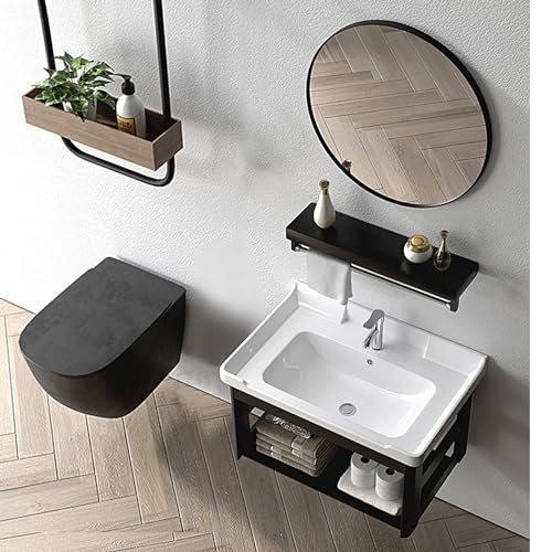 LLZJDDPLY Badezimmermöbel Set mit Spiegel - Gäste WC Waschbecken mit Unterschrank - Kompakte Größe Waschtischunterschrank Hängend (Size : 51cm/20in) von LLZJDDPLY