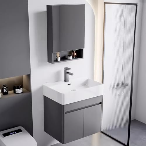 LLZJDDPLY Badmöbel Set Waschbeckenunterschrank Badezimmerschrank mit Waschbecken Unterschrank Spiegel, Badezimmermöbel mit Waschtisch, Spiegelschrank (Size : 50cm/20.4in) von LLZJDDPLY