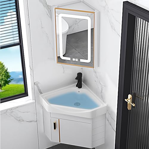 LLZJDDPLY Badmöbel Set mit waschbecken, Unterschrank waschbecken, wandmontiertes Badezimmer-Waschtisch-Set for kleine Räume (Size : 38cm/15in) von LLZJDDPLY