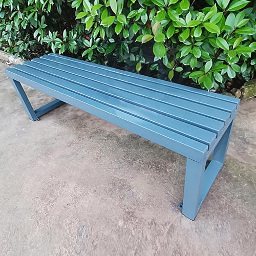 LLZJDDPLY Gartenbank Metall, Gartenbank Wetterfest, Terrassenmöbel für den Park draußen, Picknick, Hof, Veranda, Hinterhof, Außendekoration(M,120cm/47.2in) von LLZJDDPLY