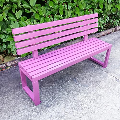 LLZJDDPLY Gartenbank Metall für den Außenbereich, gartenbank wetterfest mit Rückenlehne, Sitzbank für Veranda, Hof, Terrasse, Eingangsbereich, Park, 500 kg Tragkraft(Pink,150cm/59in) von LLZJDDPLY