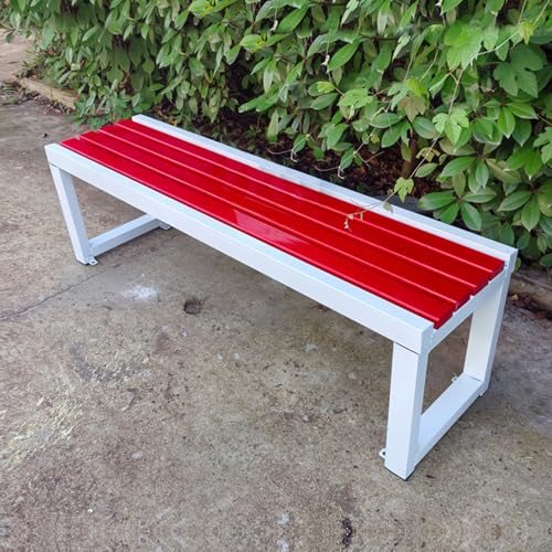 LLZJDDPLY Gartenbank wetterfest für draußen, gartenbank Holz Metall, für Park, Rasen, Terrasse, Hof, Schule, Tragkraft 500 kg(A,150cm/59in) von LLZJDDPLY