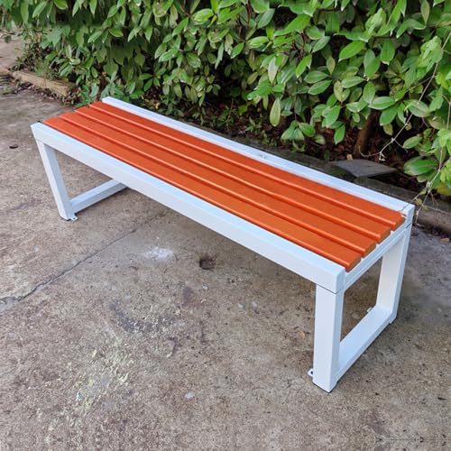 LLZJDDPLY Gartenbank wetterfest für draußen, gartenbank Holz Metall, für Park, Rasen, Terrasse, Hof, Schule, Tragkraft 500 kg(B,180cm/70.8in) von LLZJDDPLY