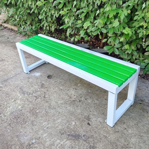 LLZJDDPLY Gartenbank wetterfest für draußen, gartenbank Holz Metall, für Park, Rasen, Terrasse, Hof, Schule, Tragkraft 500 kg(D,180cm/70.8in) von LLZJDDPLY