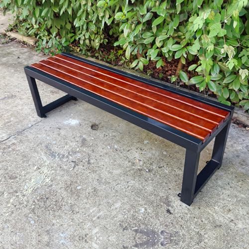 LLZJDDPLY Gartenbank wetterfest für draußen, gartenbank Holz Metall, für Park, Rasen, Terrasse, Hof, Schule, Tragkraft 500 kg(G,180cm/70.8in) von LLZJDDPLY