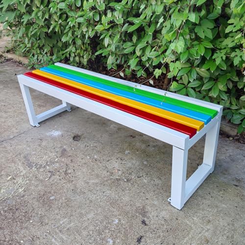 LLZJDDPLY Gartenbank wetterfest für draußen, gartenbank Holz Metall, für Park, Rasen, Terrasse, Hof, Schule, Tragkraft 500 kg(H,180cm/70.8in) von LLZJDDPLY