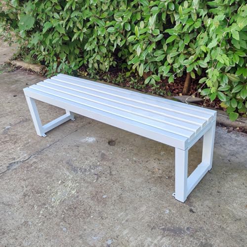 LLZJDDPLY Gartenbank wetterfest für draußen, gartenbank Holz Metall, für Park, Rasen, Terrasse, Hof, Schule, Tragkraft 500 kg(K,150cm/59in) von LLZJDDPLY