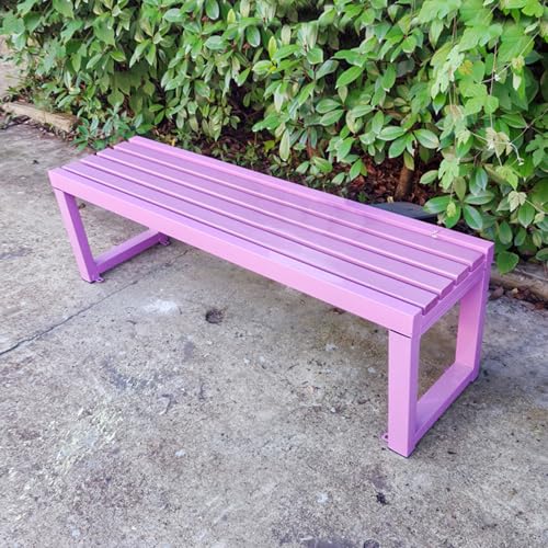 LLZJDDPLY Gartenbank wetterfest für draußen, gartenbank Holz Metall, für Park, Rasen, Terrasse, Hof, Schule, Tragkraft 500 kg(N,100cm/39.3in) von LLZJDDPLY