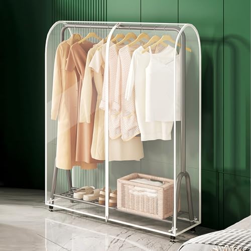 LLZJDDPLY Klare Transparente Kleiderständer Abdeckung mit Reißverschluss Kleidersack Staubschutz Wasserdicht Kleiderbügel Schutzhülle for Kleiderstange(110x150cm/43x59in) von LLZJDDPLY
