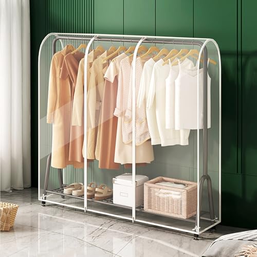 LLZJDDPLY Klare Transparente Kleiderständer Abdeckung mit Reißverschluss Kleidersack Staubschutz Wasserdicht Kleiderbügel Schutzhülle for Kleiderstange(130x150cm/51x59in) von LLZJDDPLY
