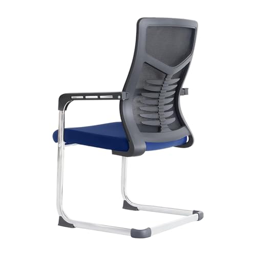 LLZJDDPLY Schreibtischstuhl, bürostuhl ergonomisch, mit verchromtem Kufengestell, for den Wartebereich zu Hause, Konferenzraum(Blue) von LLZJDDPLY