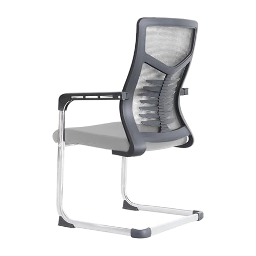LLZJDDPLY Schreibtischstuhl, bürostuhl ergonomisch, mit verchromtem Kufengestell, for den Wartebereich zu Hause, Konferenzraum(Gray) von LLZJDDPLY
