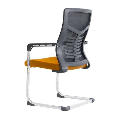 LLZJDDPLY Schreibtischstuhl, bürostuhl ergonomisch, mit verchromtem Kufengestell, for den Wartebereich zu Hause, Konferenzraum(Orange) von LLZJDDPLY