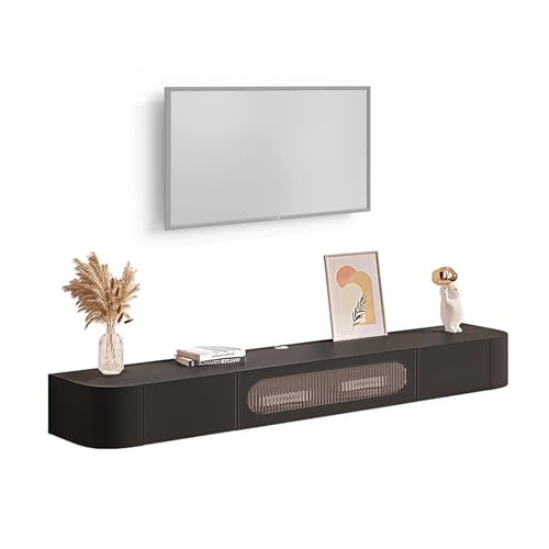 LLZJDDPLY TV Schrank Hängend, TV Lowboard Modern Schwebendes an Der Wand mit 2 Schubladen, Massivholz, Komplett Montiert(Black,140cm/55in) von LLZJDDPLY