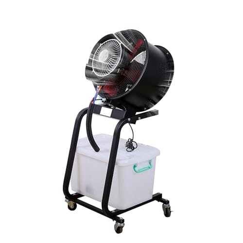LLZJDDPLY Tragbarer Ventilator Zerstäuber, Industrieller Wasserventilator mit 50L Wassertank, 90° Neigung für Outdoor-Sportarten, Schwimmbad, Grill, Camping von LLZJDDPLY