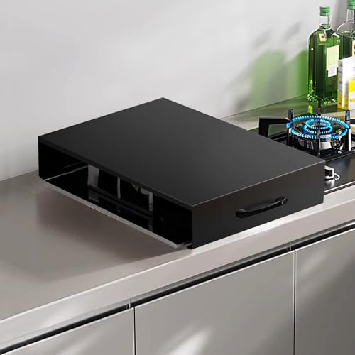Stove Top-Abdeckungen für elektrische Stock, Gas Stove Cover Board mit Anti-Rutsch-Füße, Durable Easy Clean, für Gas Bereich handgefertigte Kochware(Black,16x19in/40x48cm) von LLZJDDPLY