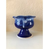 Kobaltglasur-Keramik-Schale Handgemachte Konfekt-Teller von LLclayworks