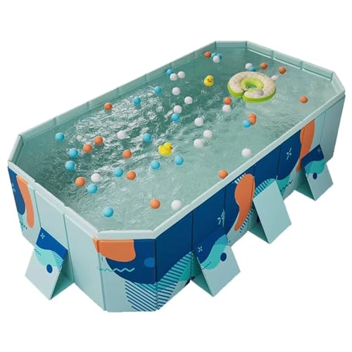 LLiuvccz Faltbarer Swimmingpool, Außenpool, verschleißfest, nicht aufblasbar, großer Außenpool, Garten, Hinterhof, Sommer-Wasserparty (B,2,6 m) von LLiuvccz