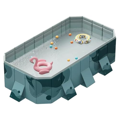 LLiuvccz Großes Familien-Schwimmbad, faltbarer Pool, nicht aufblasbarer Rahmen, Außenpool, großer rechteckiger Swimmingpool (2,1 m) von LLiuvccz