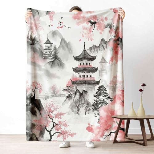 3D Fleecedecke Asiatischer Stil Landschaft KuscheldeckeTuschmalerei Kirschblüten Flauschig & Weich Japanische Berg Wohndecke für Sofa, Bett, Couch, Warm und Gemütlich, 230x270 cm 3D Fleecedecke Asiatischer Stil Landschaft KuscheldeckeTuschmalerei Kirschblüten Flauschig & Weich Japanische Berg Wohndecke für Sofa, Bett, Couch, Warm und Gemütlich, 230x270 cm von LLponhg