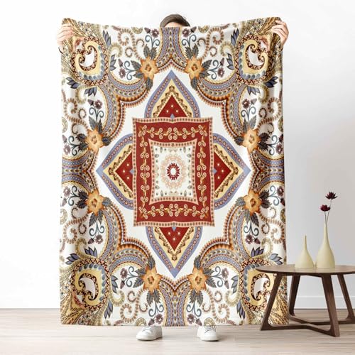 3D Fleecedecke Bohemian Paisley KuscheldeckeVintage Mandala Flauschig & Weich Orientalisch Ornament Wohndecke für Sofa, Bett, Couch, Warm und Gemütlich, 230x270 cm 3D Fleecedecke Bohemian Paisley KuscheldeckeVintage Mandala Flauschig & Weich Orientalisch Ornament Wohndecke für Sofa, Bett, Couch, Warm und Gemütlich, 230x270 cm von LLponhg