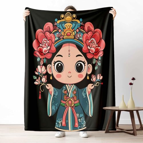 3D Fleecedecke Cartoon Mädchen KuscheldeckeGeblümt Blumen Flauschig & Weich Orientalische Prinzessin Wohndecke für Sofa, Bett, Couch, Warm und Gemütlich, 230x270 cm 3D Fleecedecke Cartoon Mädchen KuscheldeckeGeblümt Blumen Flauschig & Weich Orientalische Prinzessin Wohndecke für Sofa, Bett, Couch, Warm und Gemütlich, 230x270 cm von LLponhg