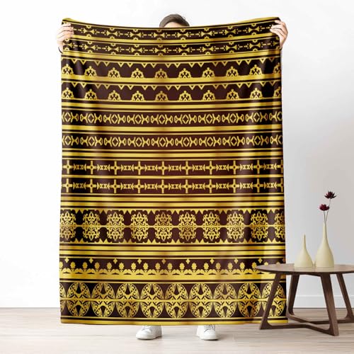 3D Fleecedecke Ethnischer Streifenmuster KuscheldeckeTraditionell Geometrisch Flauschig & Weich Orientalisch Tribal Wohndecke für Sofa, Bett, Couch, Warm und Gemütlich, 230x270 cm von LLponhg
