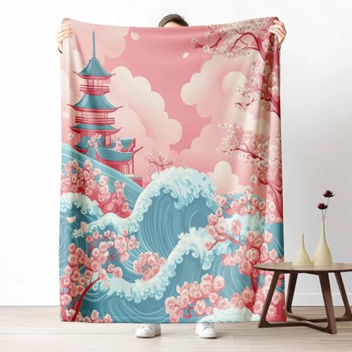 3D Fleecedecke Japanische Welle KuscheldeckeHokusai Kirschblüten Flauschig & Weich Asiatischer Stil Gebäude Wohndecke für Sofa, Bett, Couch, Warm und Gemütlich, 230x270 cm 3D Fleecedecke Japanische Welle KuscheldeckeHokusai Kirschblüten Flauschig & Weich Asiatischer Stil Gebäude Wohndecke für Sofa, Bett, Couch, Warm und Gemütlich, 230x270 cm von LLponhg