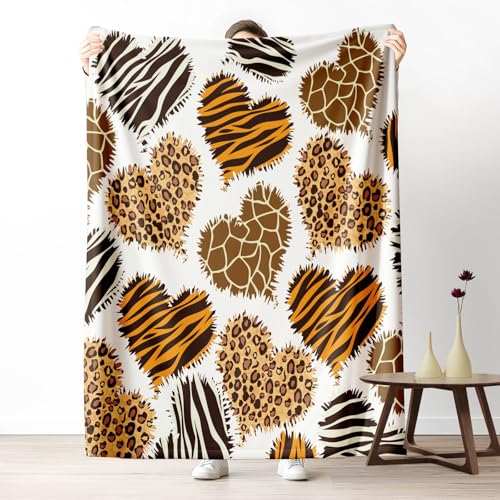 3D Fleecedecke Tiermuster Herzform KuscheldeckeWild Leopardenmuster Flauschig & Weich Modern Zebramuster Wohndecke für Sofa, Bett, Couch, Warm und Gemütlich, 230x270 cm 3D Fleecedecke Tiermuster Herzform KuscheldeckeWild Leopardenmuster Flauschig & Weich Modern Zebramuster Wohndecke für Sofa, Bett, Couch, Warm und Gemütlich, 230x270 cm von LLponhg