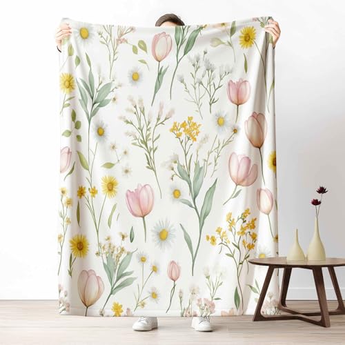 3D Kuscheldecke für Erwachsene Blumen Tulpe Wohndecke Flauschig als Sofa Deko Garten Gänseblümchen Tagesdecke Aquarell Blume Fleecedecke Warm für Couch & Sessel, 130x150 cm 3D Kuscheldecke für Erwachsene Blumen Tulpe Wohndecke Flauschig als Sofa Deko Garten Gänseblümchen Tagesdecke Aquarell Blume Fleecedecke Warm für Couch & Sessel, 130x150 cm von LLponhg