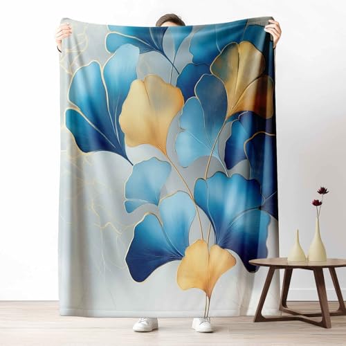 3D Kuscheldecke für Erwachsene Botanisch Blatt Wohndecke Flauschig als Sofa Deko Modern Pflanze Tagesdecke Natur Ginkgo Fleecedecke Warm für Couch & Sessel, 130x150 cm 3D Kuscheldecke für Erwachsene Botanisch Blatt Wohndecke Flauschig als Sofa Deko Modern Pflanze Tagesdecke Natur Ginkgo Fleecedecke Warm für Couch & Sessel, 130x150 cm von LLponhg