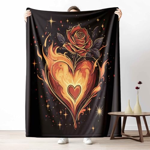 3D Kuscheldecke für Erwachsene Liebe Herzform Wohndecke Flauschig als Sofa Deko Unheimlich Flamme Tagesdecke Romantisch Stern Fleecedecke Warm für Couch & Sessel, 130x150 cm 3D Kuscheldecke für Erwachsene Liebe Herzform Wohndecke Flauschig als Sofa Deko Unheimlich Flamme Tagesdecke Romantisch Stern Fleecedecke Warm für Couch & Sessel, 130x150 cm von LLponhg