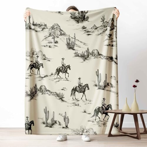 Flanelldecke Amerikanischer Western Cowboy Kuschelige Sofadecke Weich & Warm Rustikaler Pferd Flauschige Decke Natur Wüste Fleecedecke als Tagesdecke oder Geschenk, 100x130 cm Flanelldecke Amerikanischer Western Cowboy Kuschelige Sofadecke Weich & Warm Rustikaler Pferd Flauschige Decke Natur Wüste Fleecedecke als Tagesdecke oder Geschenk, 100x130 cm von LLponhg