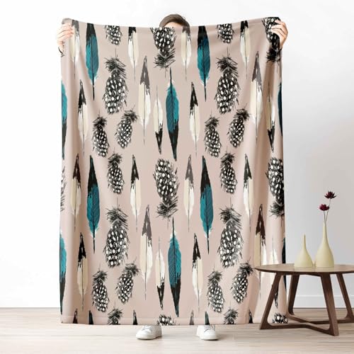 Flanelldecke Boho Feder Kuschelige Sofadecke Weich & Warm Natur Vögel Flauschige Decke Wild Tupfen Fleecedecke als Tagesdecke oder Geschenk, 100x130 cm Flanelldecke Boho Feder Kuschelige Sofadecke Weich & Warm Natur Vögel Flauschige Decke Wild Tupfen Fleecedecke als Tagesdecke oder Geschenk, 100x130 cm von LLponhg