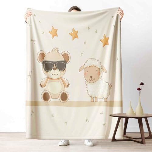 Flanelldecke Cartoon Bär Kuschelige Sofadecke Weich & Warm Süß Schaf Flauschige Decke Kinder Stern Fleecedecke als Tagesdecke oder Geschenk, 100x130 cm Flanelldecke Cartoon Bär Kuschelige Sofadecke Weich & Warm Süß Schaf Flauschige Decke Kinder Stern Fleecedecke als Tagesdecke oder Geschenk, 100x130 cm von LLponhg