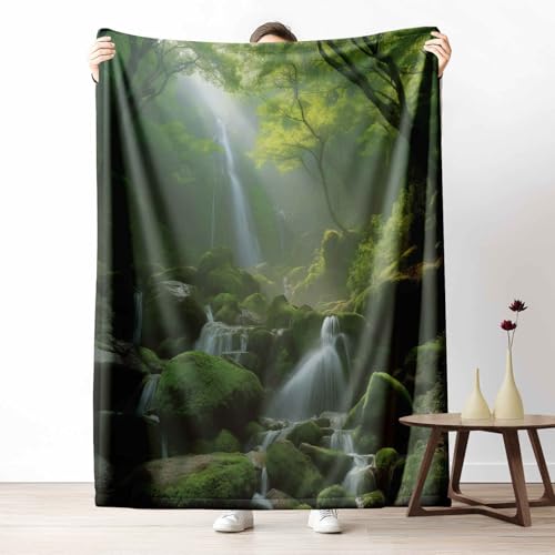 Flanelldecke Landschaft Wald Kuschelige Sofadecke Weich & Warm Natur Wasserfall Flauschige Decke Waldlandschaft Baum Fleecedecke als Tagesdecke oder Geschenk, 100x130 cm Flanelldecke Landschaft Wald Kuschelige Sofadecke Weich & Warm Natur Wasserfall Flauschige Decke Waldlandschaft Baum Fleecedecke als Tagesdecke oder Geschenk, 100x130 cm von LLponhg