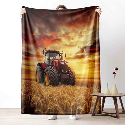 Flanelldecke Rustikaler Traktor Kuschelige Sofadecke Weich & Warm Landschaft Sonnenuntergang Flauschige Decke Bauernhaus Feld Fleecedecke als Tagesdecke oder Geschenk, 100x130 cm Flanelldecke Rustikaler Traktor Kuschelige Sofadecke Weich & Warm Landschaft Sonnenuntergang Flauschige Decke Bauernhaus Feld Fleecedecke als Tagesdecke oder Geschenk, 100x130 cm von LLponhg