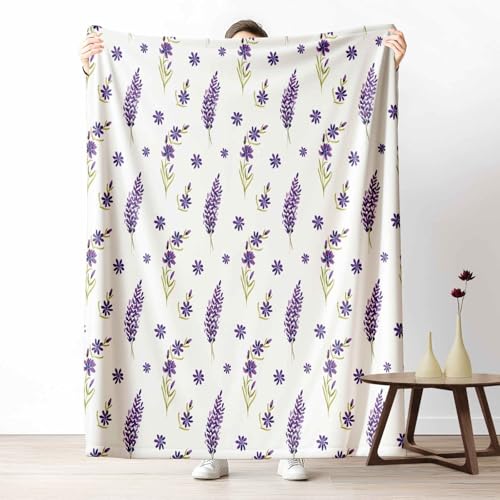 Kinder Kuscheldecke Blumen Lavendel Fleecedecke Bunt & Flauschig, Weiche Botanisch Pflanze Sofadecke Landhausstil Kräuter Wohndecke als Geschenk für Jungen Mädchen 200x220 cm Kinder Kuscheldecke Blumen Lavendel Fleecedecke Bunt & Flauschig, Weiche Botanisch Pflanze Sofadecke Landhausstil Kräuter Wohndecke als Geschenk für Jungen Mädchen 200x220 cm von LLponhg