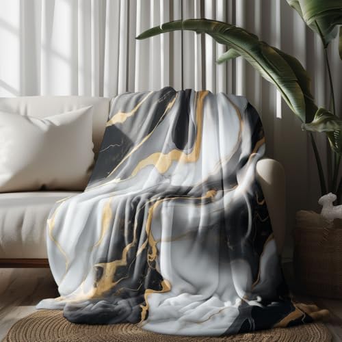 Kuscheldecke, Kuschelige Warme Abstraktes fließendes Muster Decke 220x240 cm, Weiche Wohndecke mit Digitaldruck Blau Decke als Geburtstagsgeschenk von LLponhg