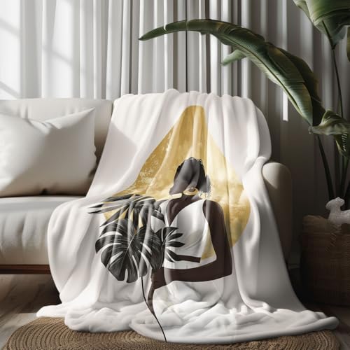 Kuscheldecke, Kuschelige Warme Monstera-Elegantes Modell Decke 220x240 cm, Weiche Wohndecke mit Digitaldruck Weiß Decke als Geburtstagsgeschenk von LLponhg