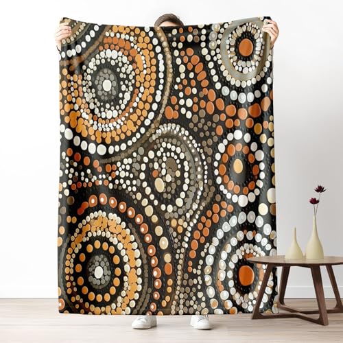 Kuscheldecke, Kuschelige Warme Strahlendes Punktenarray Decke 220x240 cm, Weiche Organische Formenfusion Wohndecke mit Digitaldruck Steinkohlenschwarz Decke als Geburtstagsgeschenk von LLponhg